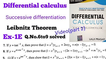 Differential calculus Leibnitz Theorem Exercise 1E Q No 6to9 solved Lalji Prasad