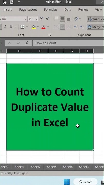 How to count Duplicate Value in Excel #excel - YouTube