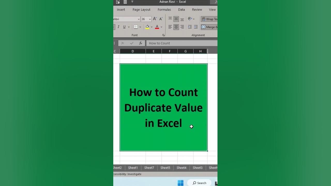 How to count Duplicate Value in Excel #excel - YouTube