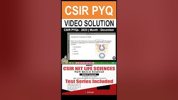 | CSIR PYQs | CSIR PYQ December 2023 | VIDEO SOLUTION | #tlsonline #previousyearquestions #targetjrf