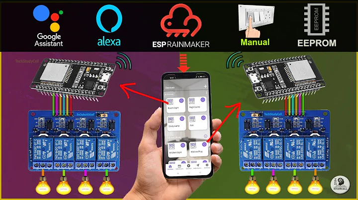 Smart Home Automation using Multiple ESP32 ESP RainMaker with Google Home Alexa - IoT Projects 2025