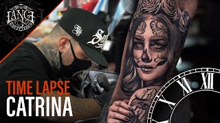 Tattoo Timelapse: Realism in Black and gray – Catrina
