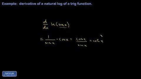 Derivative using the chain rule, ln(sinx).