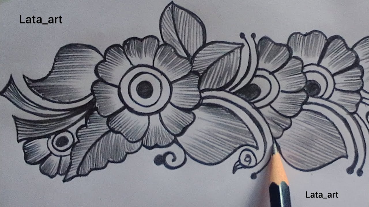 Beautiful mehndi design/ shading mehndi design/ pencil shading mehndi design/ Easy design mehandi 