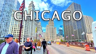ЧИКАГО, США - Прогулка по настоящим улицам центра Чикаго, Иллинойс - 4K UHD