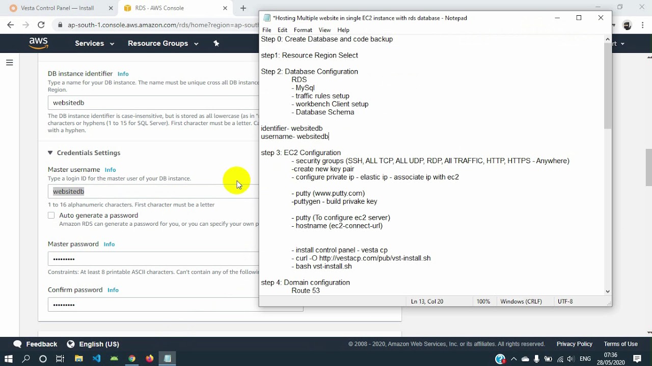 Hosting multiple websites in single EC2 instance | Part1: Database ...