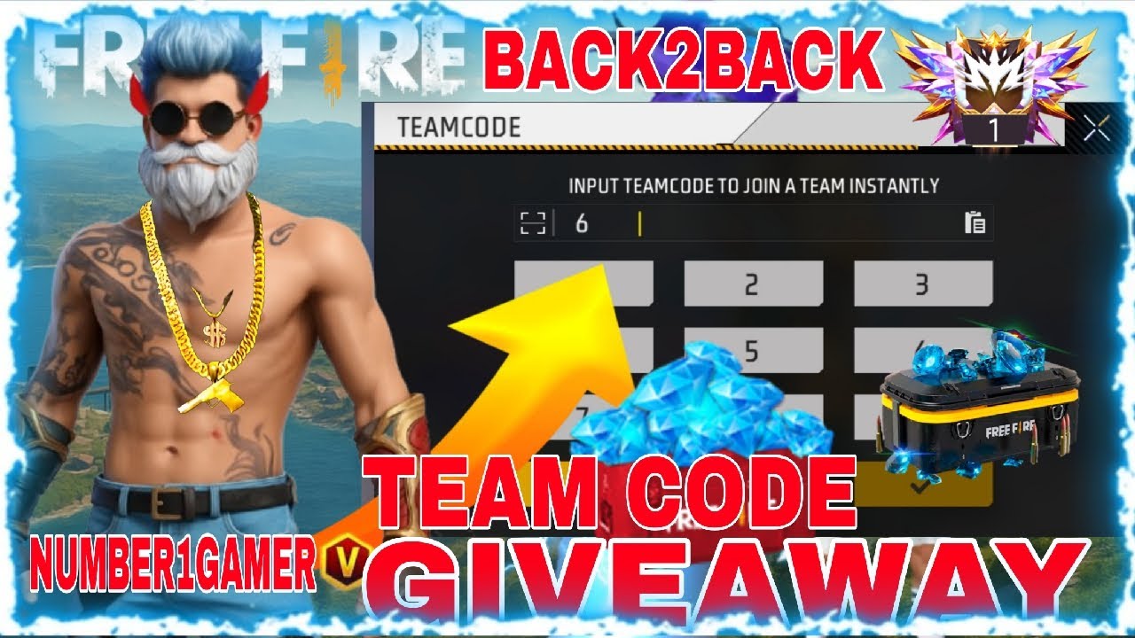 FREE FIRE LIVE TEAM CODE GIVEAWAY | GUILD TEST | FF TOURNAMENT ...