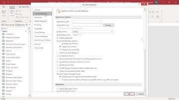 How to Set Navigation Options in MS Access - Office 365