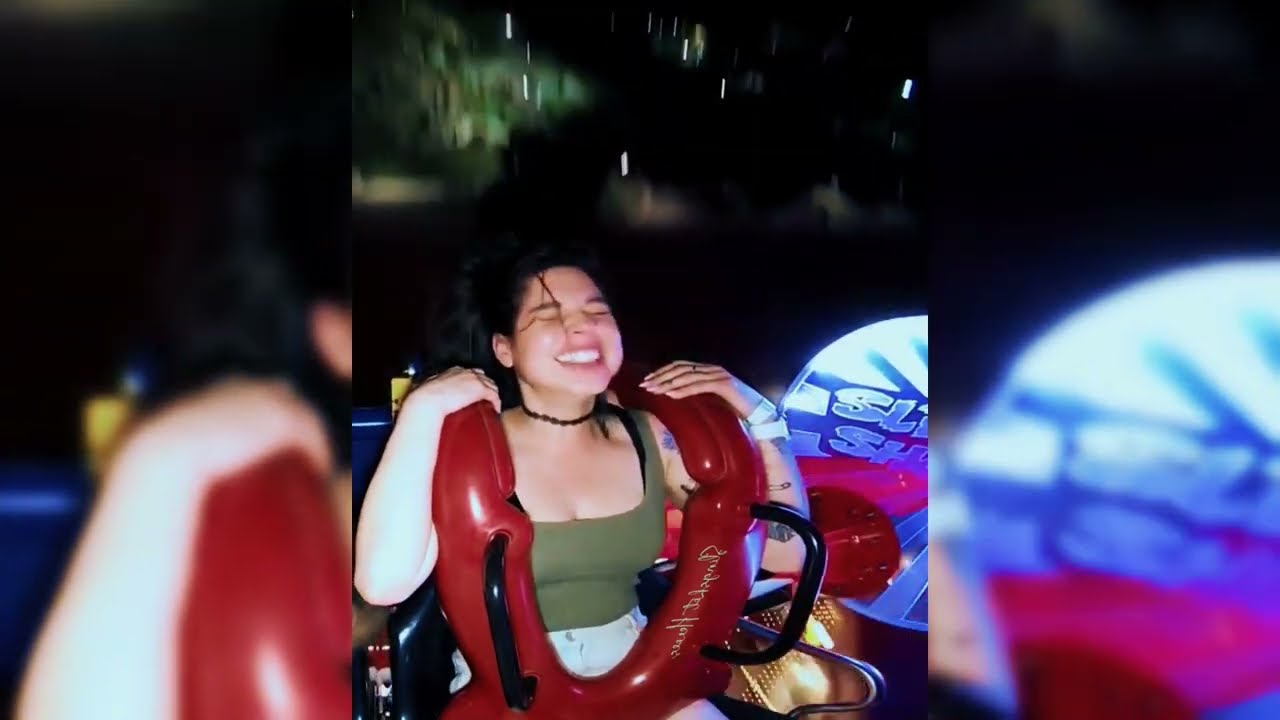 Crank Lucas, She almost got exposed on that slingshot ride #cranklucas  #slingshot #ride #woman #breast #reaction #funny