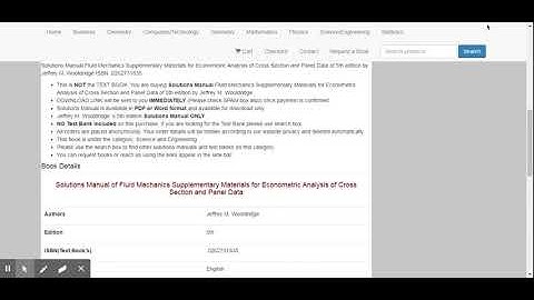 Solutions Manual Fluid Mechanics Supplementary Materials for Econometric Analysis of Cross Section a