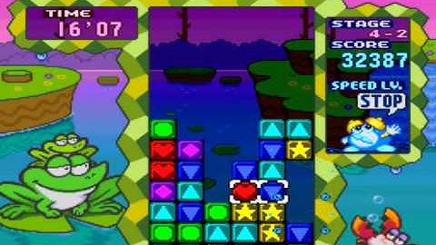 Tetris Attack Stage Clear speed run practice.