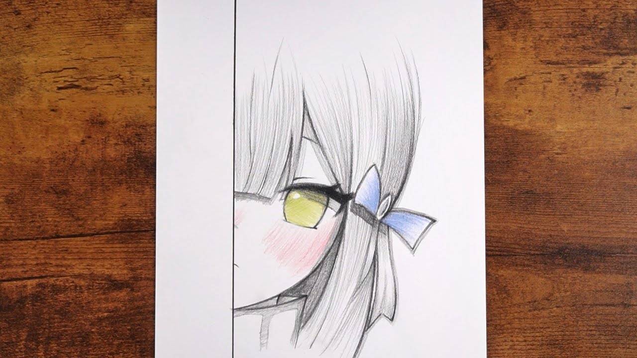 How to Draw Easy Cute Anime Girl | Pencil drawing Step by step - YouTube