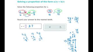 Solving a proportion (ALEKS examples)