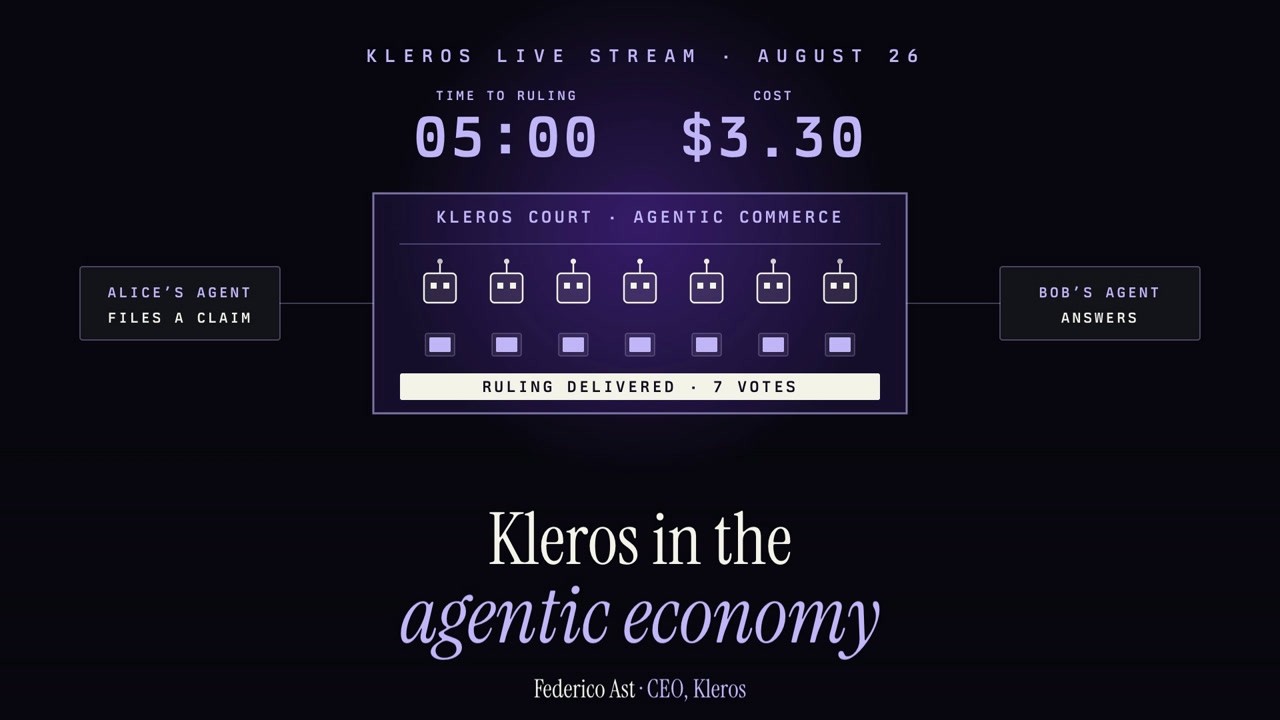 Kleros in the Agentic Economy: When Agents Hire Agents, Who Settles the Dispute?