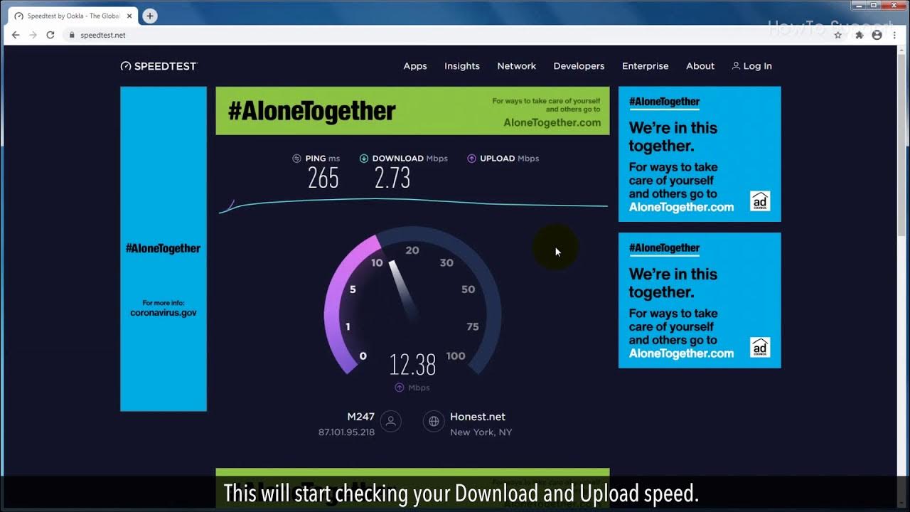 How to check my home speed YouTube