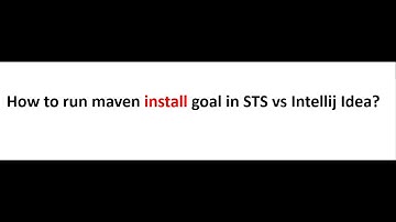 How to run maven install goal in STS vs Intellij Idea #Spring Boot #2024