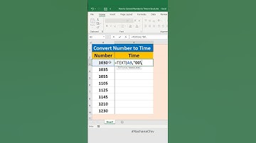 How to Convert Number to Time in Excel #excel #shortvideo #shorts