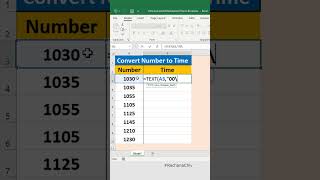 How to Convert Number to Time in Excel #excel #shortvideo #shorts