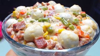 Creamy Mixed Vegetables Recipe | How I Cook Creamy Mixed Vegetables With Quail Egg @LutongMayan