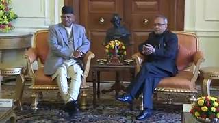 Dr. Ram Baran Yadav, President of Nepal called on President Mukherjee at Rashtrapati Bhavan