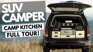 SUV Camper Build TOUR (Camp Kitchen Box): Car Camping Gear Organization Ideas, Solar Power + more!