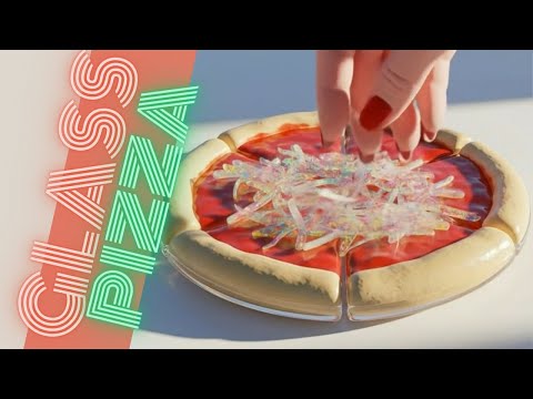 Glass Pizza Recipe ASMR from the ASK Chef glasscutting satisfying cuttingasmr asmrshorts by ASK Chef