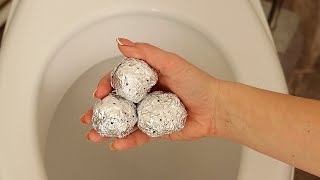 Creative trick and tip in 3 minutes! Put aluminum foil in your toilet and this will Happen