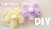材料すべて100均 ビーズとぽんぽんのチュールリボンヘアゴム作り方 100均diy キッズ 簡単手芸 Diy Tulle Hair Bows 2 Styles Youtube