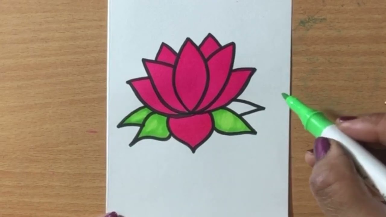 How to draw cute lotus 🪷 || Easy drawing 