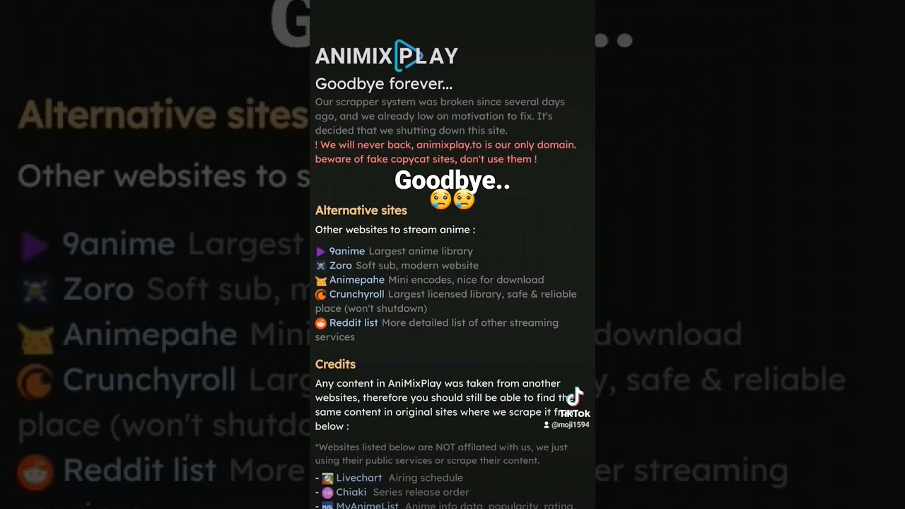 Goodbye...😢 #anime #animixplay #shutdown #goodbye