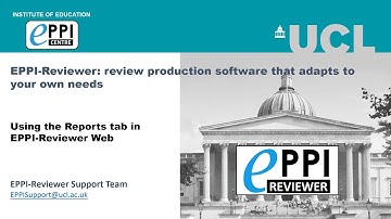 Using the Reports tab in EPPI-Reviewer Web