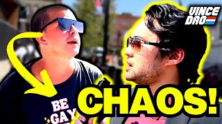 Confronting CRAZY Liberal Protestors Outside GOP Debate!