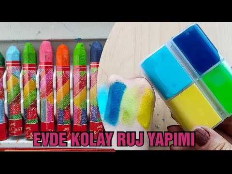 PASTEL BOYA VE VAZELİNLE RUJ YAPIMI !! EVDE KOLAY RUJ YAPIMI !!