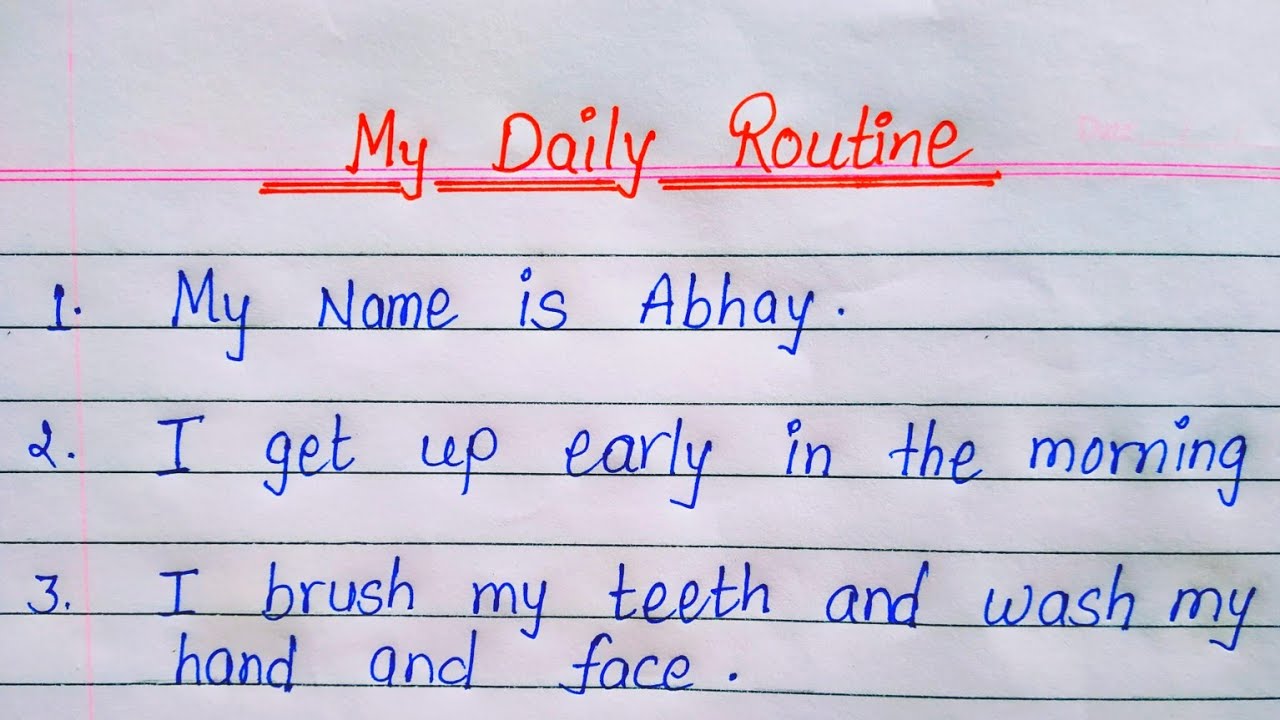 10 Lines about my daily routine in English writing - YouTube