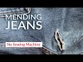 How to mend tear in jeans by hand