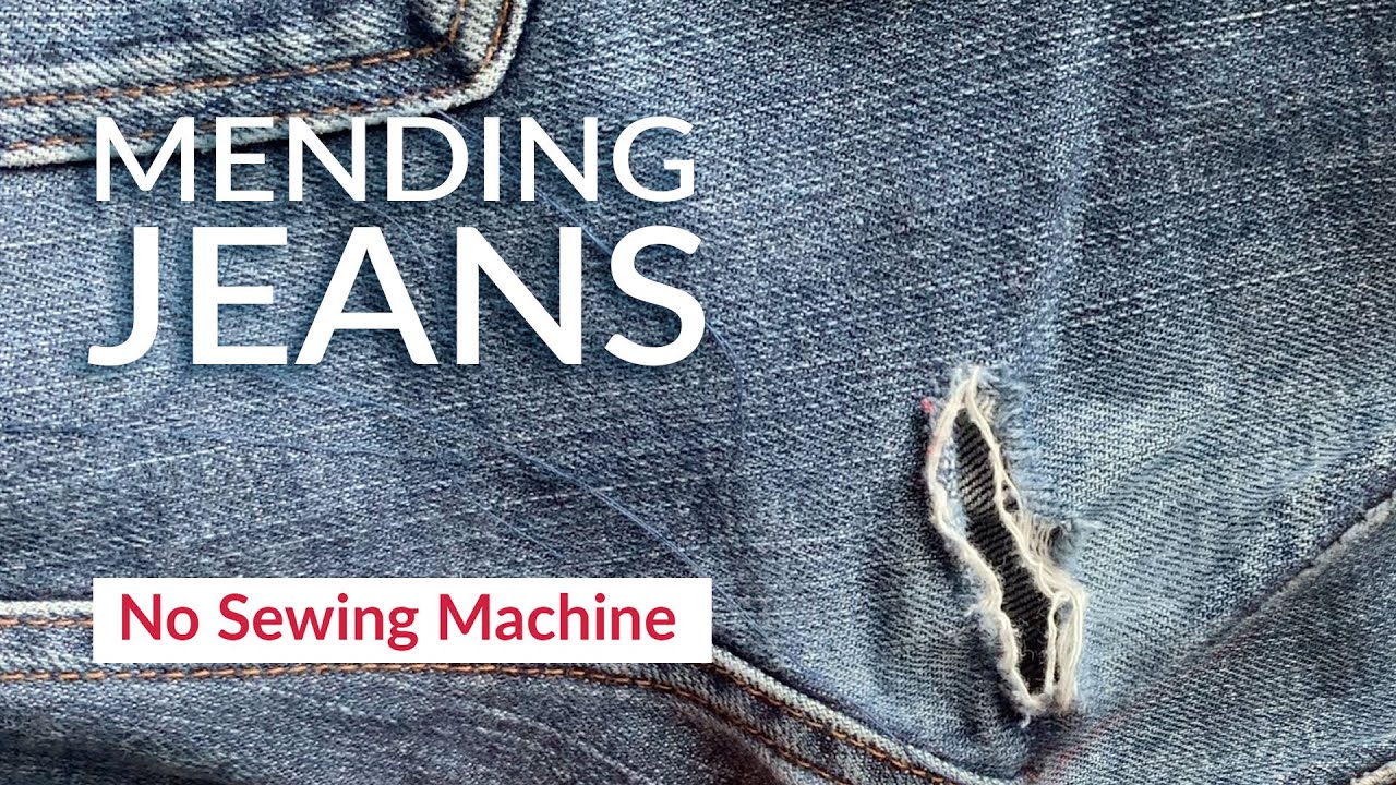 How to mend tear in jeans by hand