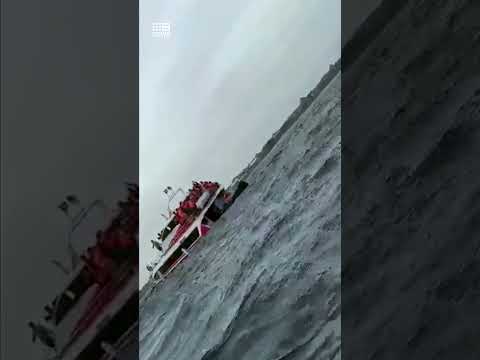 Tourists afloat after speedboat capsizes in bali