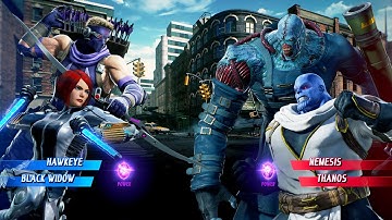 Hawkeye & Black Widow vs Nemesis & Thanos (Very Hard) - Marvel vs Capcom | 4K UHD Gameplay