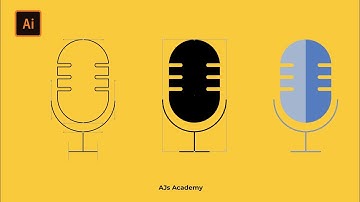 Mic icon design in illustrator | Adobe Illustrator 2022 | AJs Academy