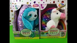Sequin Pets Opening Of Sparkly Unicorn And Sloth