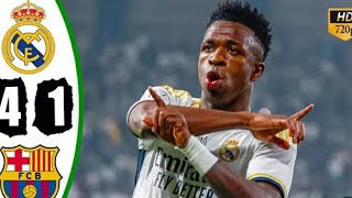 Vinicius Hattrick - Real Madrid vs Barcelona 4-1 Highlights & All Goals - 2024