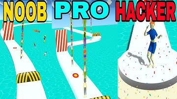 NOOB vs PRO vs HACKER ||3D STACK TOWER RUN|| (FORT)All Levels Gameplay Android,ios (Level 4 - 5 )