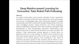 Deep Reinforcement Learning for Concentric Tube Robot Path Following