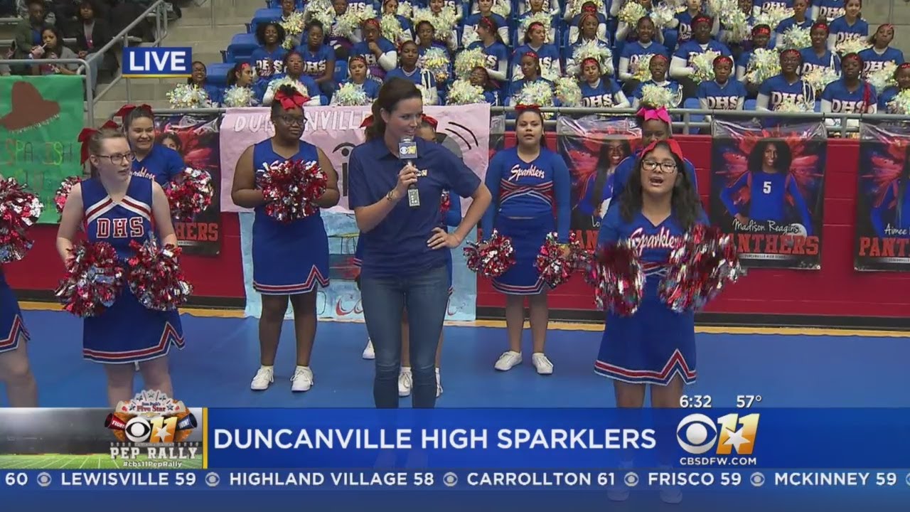 CBS 11 Pep Rally: Duncanville H.S. Sparklers Cheer Team