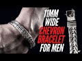 11MM Thick, Unique, Chunky Chevron Bracelet for Men | BY Silverwow