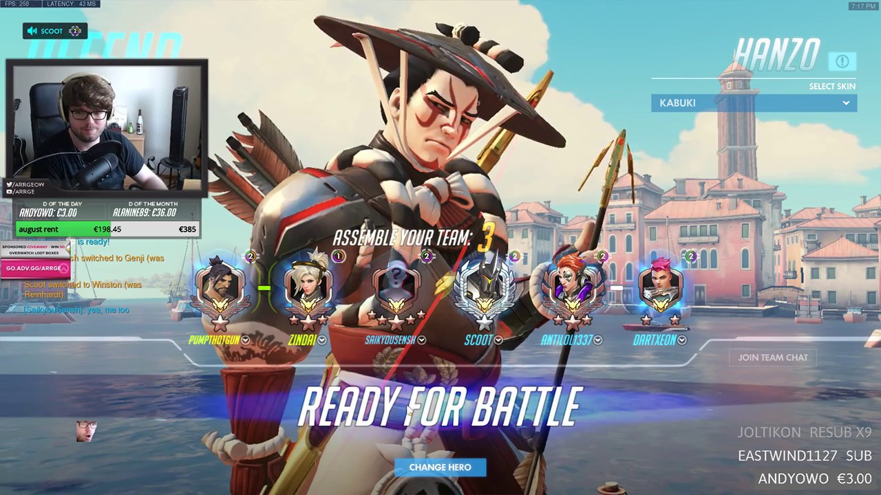 Arrge on Hanzo in mid master