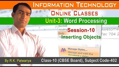 #40 | Unit-3 | Session-10: Inserting Objects | Insert Different types Object from Other Programs