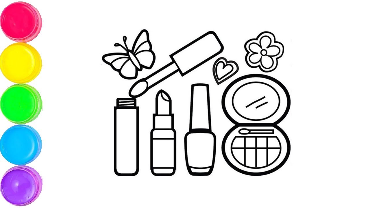 How to draw makeup 💄 kit || Drawing, Painting & Coloring For Kids and Toddlers 
