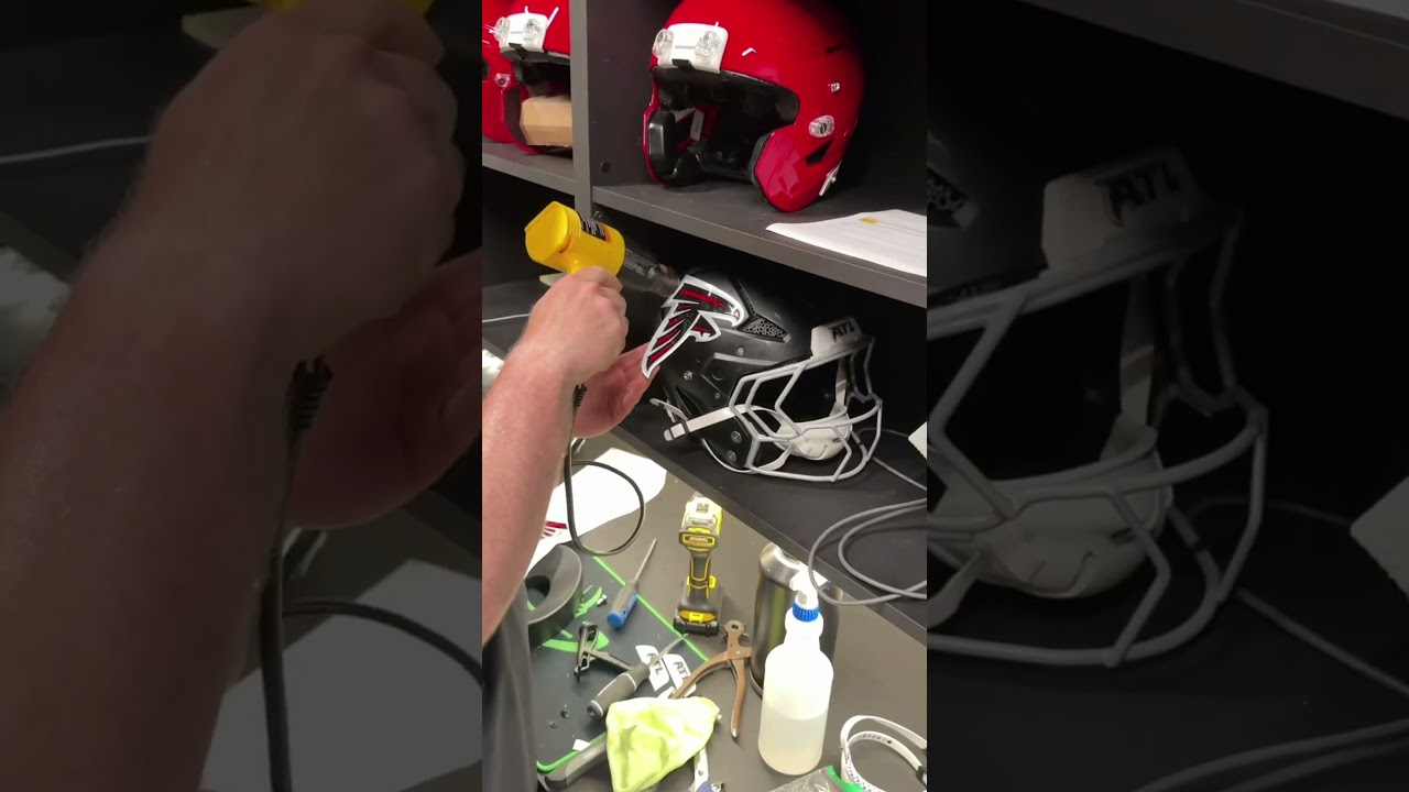 WATCH: In the equipment room getting our helmet ready for game day 👀 #nfl #atlanta