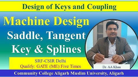 L-5: Machine Design, Saddle, Tangent Key & Splines #Designofkey #Designof coupling